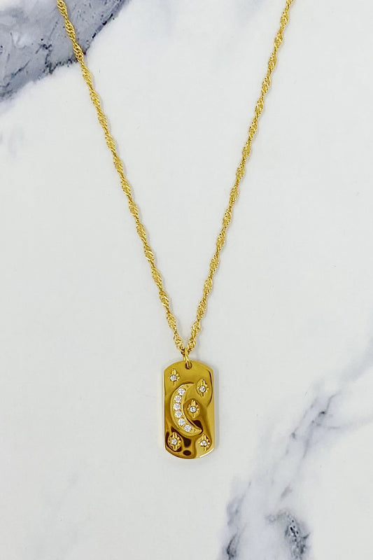 Celestial Moon & Stars Blessing Necklace